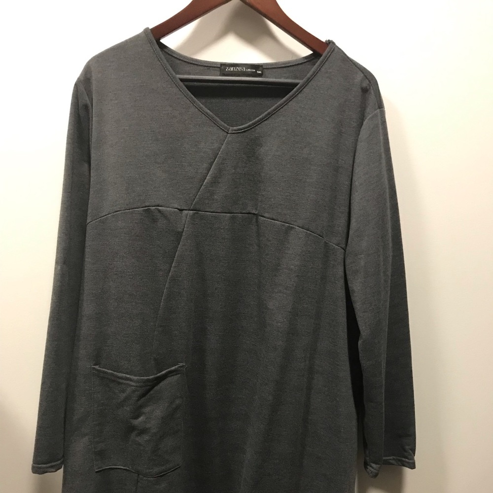 Zanzea grey tunic fits 2x